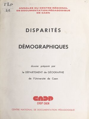 cover image of Disparités démographiques